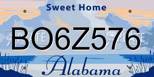BO6Z576 Alabama License Plate