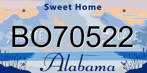BO70522 Alabama License Plate