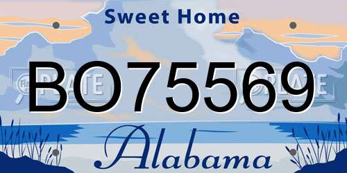 BO75569 Alabama License Plate