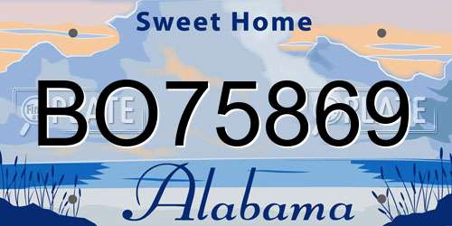 BO75869 Alabama License Plate