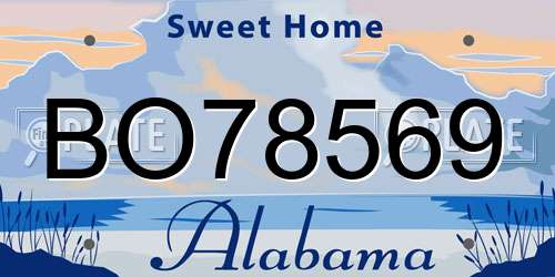 BO78569 Alabama License Plate