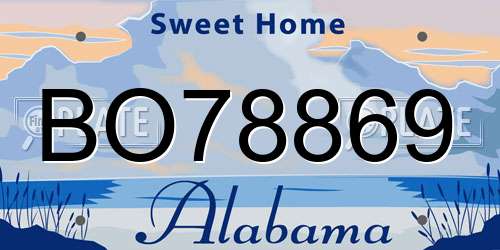 BO78869 Alabama License Plate