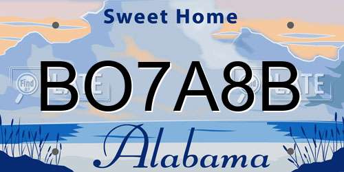 BO7A8B Alabama License Plate