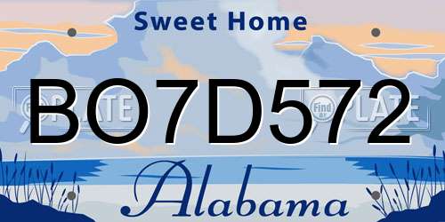 BO7D572 Alabama License Plate