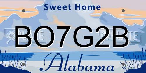 BO7G2B Alabama License Plate