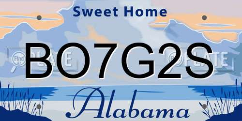 BO7G2S Alabama License Plate