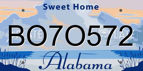 BO7O572 Alabama License Plate