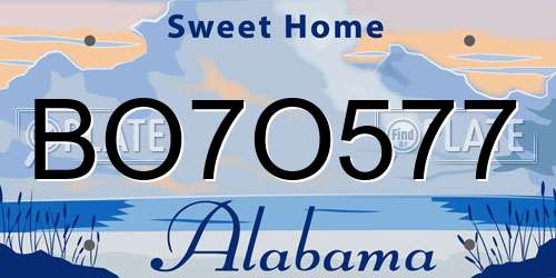 BO7O577 Alabama License Plate