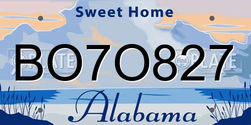 BO7O827 Alabama License Plate