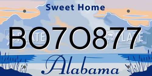 BO7O877 Alabama License Plate