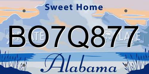 BO7Q877 Alabama License Plate