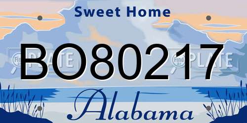 BO80217 Alabama License Plate