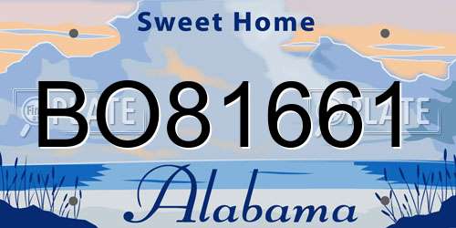 BO81661 Alabama License Plate