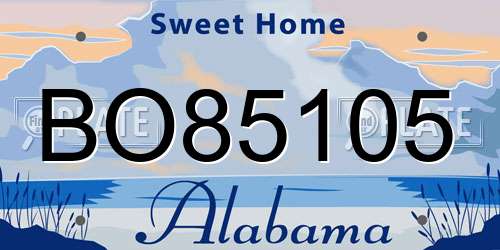BO85105 Alabama License Plate