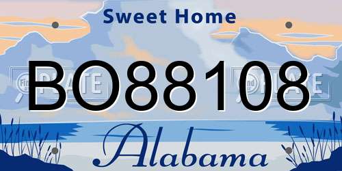 BO88108 Alabama License Plate