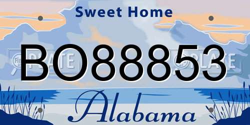 BO88853 Alabama License Plate