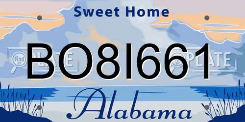 BO8I661 Alabama License Plate