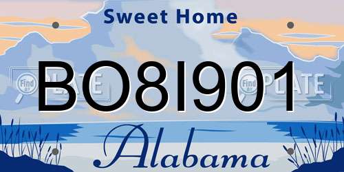 BO8I901 Alabama License Plate