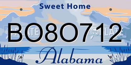 BO8O712 Alabama License Plate