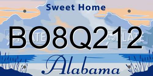 BO8Q212 Alabama License Plate