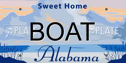 BOAT Alabama License Plate