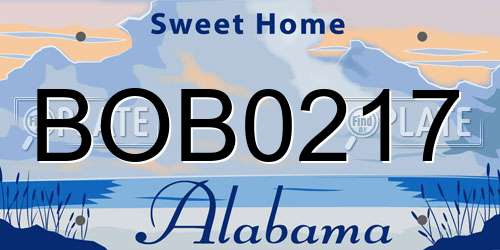 BOB0217 Alabama License Plate