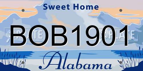 BOB1901 Alabama License Plate