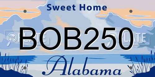 BOB250 Alabama License Plate