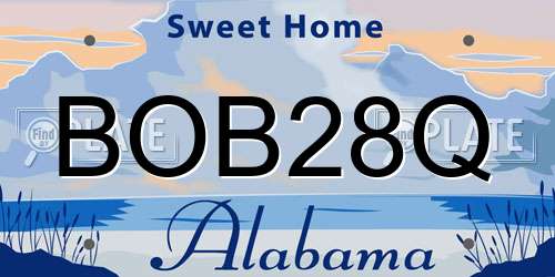 BOB28Q Alabama License Plate