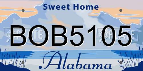 BOB5105 Alabama License Plate