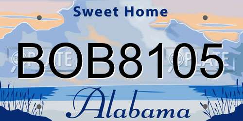 BOB8105 Alabama License Plate