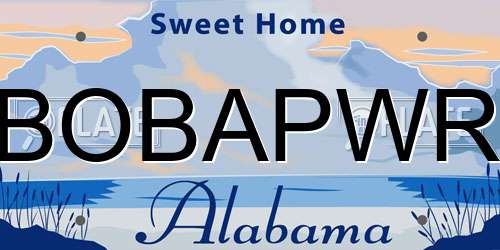 BOBAPWR Alabama License Plate