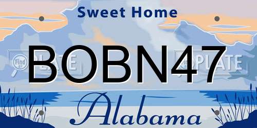 BOBN47 Alabama License Plate