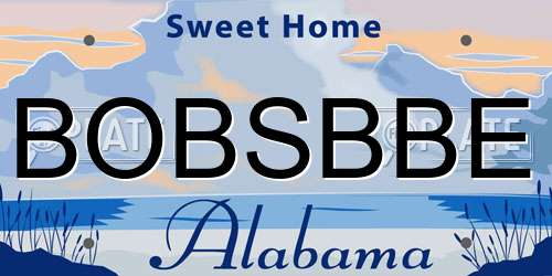 BOBSBBE Alabama License Plate