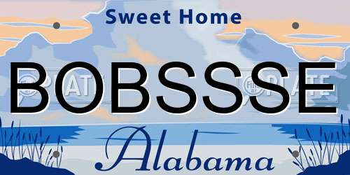 BOBSSSE Alabama License Plate
