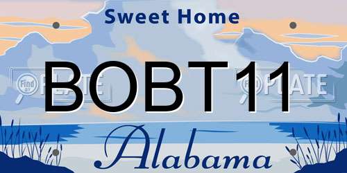 BOBT11 Alabama License Plate