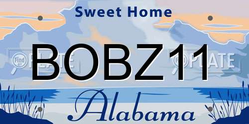BOBZ11 Alabama License Plate