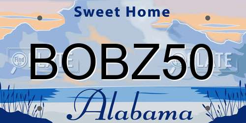 BOBZ50 Alabama License Plate
