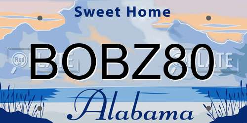 BOBZ80 Alabama License Plate