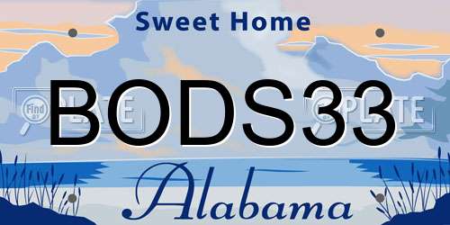 BODS33 Alabama License Plate