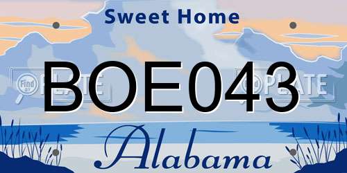 BOE043 Alabama License Plate