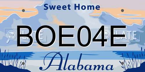 BOE04E Alabama License Plate