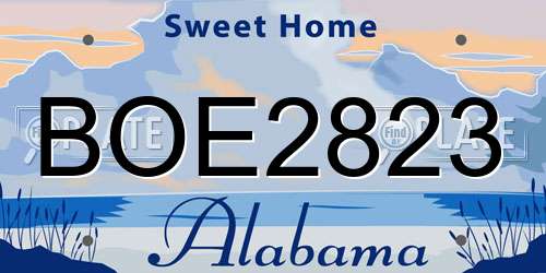 BOE2823 Alabama License Plate