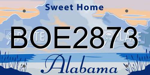 BOE2873 Alabama License Plate