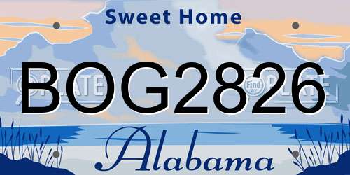 BOG2826 Alabama License Plate