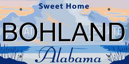 BOHLAND Alabama License Plate