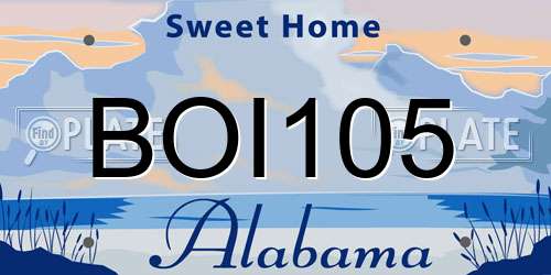 BOI105 Alabama License Plate
