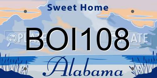 BOI108 Alabama License Plate