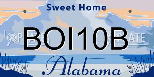 BOI10B Alabama License Plate