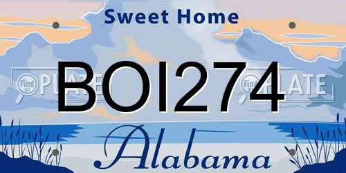 BOI274 Alabama License Plate